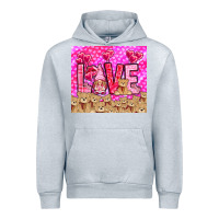 Heather Grey love gnome with bear Urban Hoodie - NancyCooperArtShop