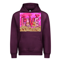 Mauve Wine love gnome with bear Urban Hoodie - NancyCooperArtShop