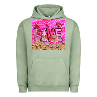Pigment Oil Green love gnome with bear Urban Hoodie - NancyCooperArtShop
