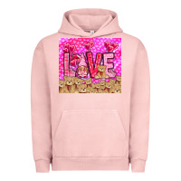 Pigment Salmon love gnome with bear Urban Hoodie - NancyCooperArtShop