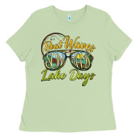 Matcha boat waves sun rays lake days Ladies Tee - BarkalooDesign