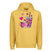 Antique Gold valentines day heart coffe Premium Hoodie - AdoDesignShop