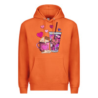 Carrot valentines day heart coffe Premium Hoodie - AdoDesignShop