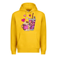Lemon valentines day heart coffe Premium Hoodie - AdoDesignShop