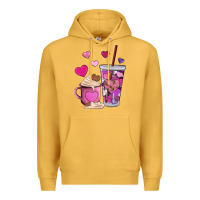 Mustard valentines day heart coffe Premium Hoodie - AdoDesignShop