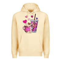 Pina Colada valentines day heart coffe Premium Hoodie - AdoDesignShop