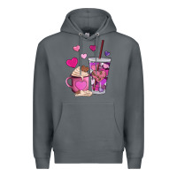 Rock valentines day heart coffe Premium Hoodie - AdoDesignShop