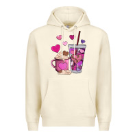 Sandshell valentines day heart coffe Premium Hoodie - AdoDesignShop