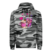 Slate Camo valentines day heart coffe Premium Hoodie - AdoDesignShop