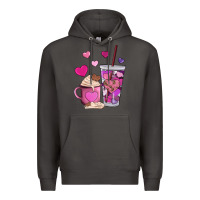 Smoke valentines day heart coffe Premium Hoodie - AdoDesignShop