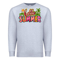 Heather Grey hello summer Premium Sweatshirt - Zillion Design Studio