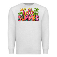 Oatmeal Heather hello summer Premium Sweatshirt - Zillion Design Studio