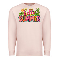 Pale Pink hello summer Premium Sweatshirt - Zillion Design Studio