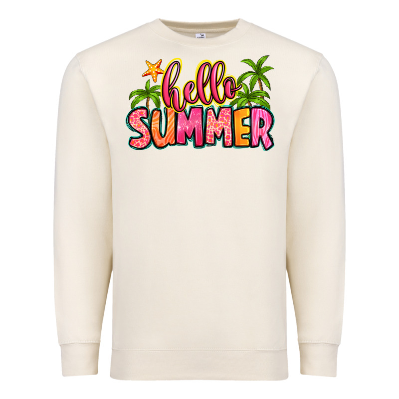 Hello Summer Premium Sweatshirt by Zillion Design Studio | Teevron