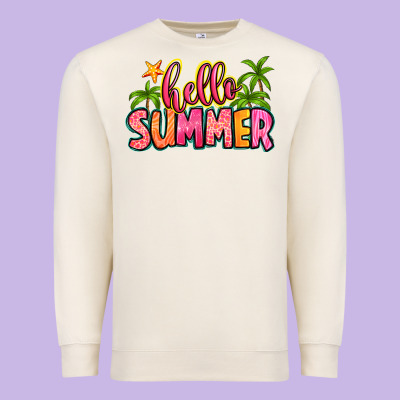 Hello Summer Premium Sweatshirt Designed By Zillion Design Studio