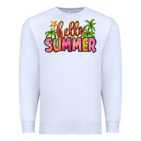 White hello summer Premium Sweatshirt - Zillion Design Studio