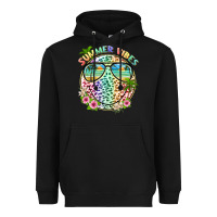 Black summer vibes with smile face and leopard Heavyweight Hoodie - texasbilliewilder