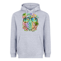 Heather Grey summer vibes with smile face and leopard Heavyweight Hoodie - texasbilliewilder