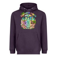 Plum summer vibes with smile face and leopard Heavyweight Hoodie - texasbilliewilder