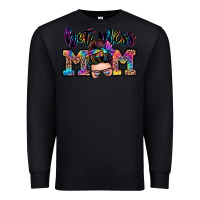 Black hot mess mom messy bun Premium Sweatshirt - Zillion Design Studio