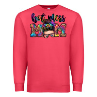 Cardinal hot mess mom messy bun Premium Sweatshirt - Zillion Design Studio