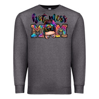 Charcoal Heather hot mess mom messy bun Premium Sweatshirt - Zillion Design Studio