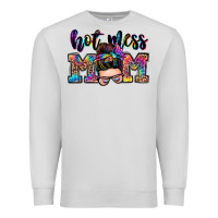 Dove Grey hot mess mom messy bun Premium Sweatshirt - Zillion Design Studio