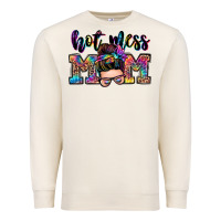 Sandshell hot mess mom messy bun Premium Sweatshirt - Zillion Design Studio