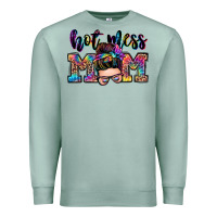 Seafoam hot mess mom messy bun Premium Sweatshirt - Zillion Design Studio