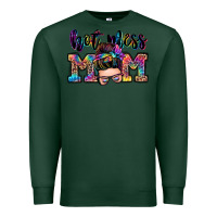 Sports Green hot mess mom messy bun Premium Sweatshirt - Zillion Design Studio