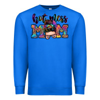 True Royal hot mess mom messy bun Premium Sweatshirt - Zillion Design Studio