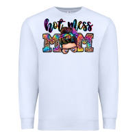 White hot mess mom messy bun Premium Sweatshirt - Zillion Design Studio