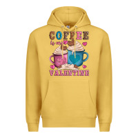 Antique Gold valentines day coffe is my valentine Premium Hoodie - AdoDesignShop