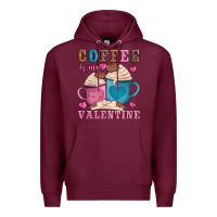 Burgundy valentines day coffe is my valentine Premium Hoodie - AdoDesignShop