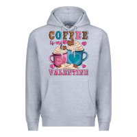 Heather Grey valentines day coffe is my valentine Premium Hoodie - AdoDesignShop