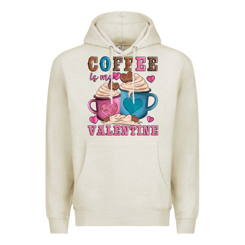 Valentines Day Coffe Is My Valentine Premium Hoodie by AdoDesignShop | Teevron