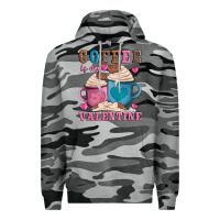 Slate Camo valentines day coffe is my valentine Premium Hoodie - AdoDesignShop