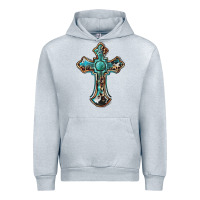 Heather Grey western cross Urban Hoodie - BarkalooDesign