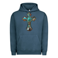 Pigment Midnight Navy western cross Urban Hoodie - BarkalooDesign