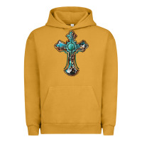 Pigment Peanut Butter western cross Urban Hoodie - BarkalooDesign