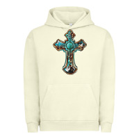 Pigment Pistachio western cross Urban Hoodie - BarkalooDesign