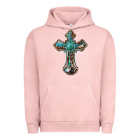 Pigment Salmon western cross Urban Hoodie - BarkalooDesign