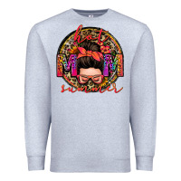 Heather Grey hot mom summer messy bun Premium Sweatshirt - Zillion Design Studio