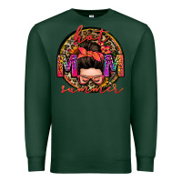 Sports Green hot mom summer messy bun Premium Sweatshirt - Zillion Design Studio