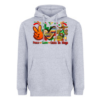 Heather Grey peace love cinco de mayo Heavyweight Hoodie - Zillion Design Studio