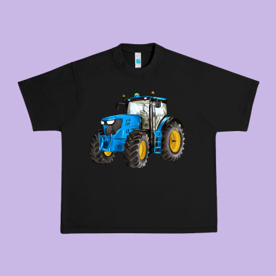 Western Farm Tractor Blue Urban Heavy Tee Designed By Artiststas