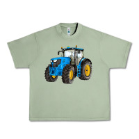 Oil Green western farm tractor blue Urban Heavy Tee - Artiststas