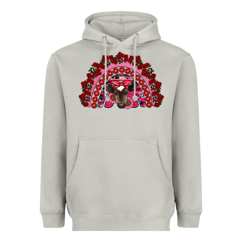 Valentine's Day Baby Cow Rainbow Heavyweight Hoodie by RanaPortraitStore | Teevron