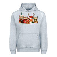 Heather Grey Reindeer Christmas Coffee Cups Urban Hoodie - Jasminsmagicworld