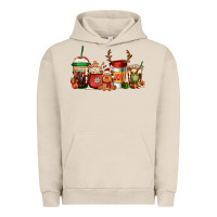 Pigment French Oak Reindeer Christmas Coffee Cups Urban Hoodie - Jasminsmagicworld